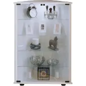 Hioshop Jecka vitrinekast Hoekkast met 2 glazen deurenwit.