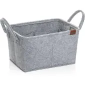 Kela Badkamer - Fay Mand met 8 Binnenzakken 35x25x20 cm - Vilt - Grijs