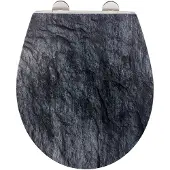 Wenko Embossed softclose toiletzitting Slate Rock