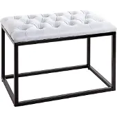 Haku kruk, bekleed, B 600 x D 400 x H 450 mm, textielstof in lederlook en staal, grijs-zwart