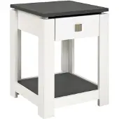 Haku Bijzettafel Marius 40x40cm, 1 lade - wit/antraciet