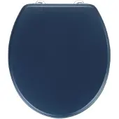 Wenko WC bril Prima - mat donkerblauw MDF - FSC hout - RVS scharnieren - Toiletbril - Toiletzitting - Donkerblauw - Navyblauw