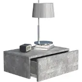 Hioshop UsalM45 nachtkastje wandmontage 1 lade beton decor.