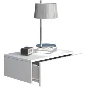 Hioshop UsalM45 nachtkastje wandmontage 1 lade wit.