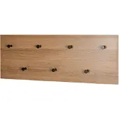 Haku wandkapstok, staand en liggend formaat, 7 haken, elk met een draagvermogen van 3 kg, B 800 x D 50 x H 300 mm, hout/metaal, donker eiken decor/zwart