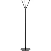 Haku kapstok, 3 haken, totaal draagvermogen 25 kg, bodemplaat, Ø 350 x H 1730 mm, gepoedercoat stalen buis/metaal, zwart