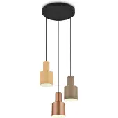 TRIO AGUDO - Hanglamp - Multicolour - excl. 3x E27 4 W - Plafondbevestiging - In hoogte verstelbaar