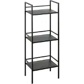 Haku stellingkast, 3 legborden, elk met een draagvermogen tot 8 kg, B 350 x D 250 x H 950 mm, staal/metaal, zwart