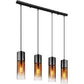 Globo Strakke hanglamp Annika 4-lichts gunmetal