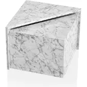 Wohnling Salontafel set van 2, MONOBLOC, wit, hoogglans. Salontafel met marmerlook, set van twee, hoekig, salontafel, inklapbaar, lounge