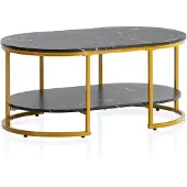 Wohnling Salontafel zwart marmerlook 100x60 cm - WL6.896