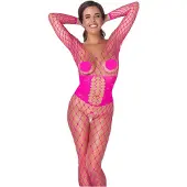 Cottelli - bodystocking dames - visnet - roze - S-L