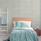 Overig Vliesbehang Good Vibes - Donker Mintgroen - Metallic Koper - Regenboog Metallic - 10,05m X 53cm