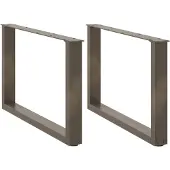 vidaXL Salontafelpoten 2 st U-vormig 70x(42-43) cm staal naturel