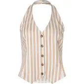 Ana alcazar Gilet 'Zata' lichtbruin / wit