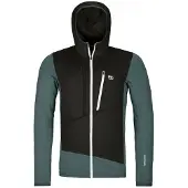 Ortovox - Wandel- en bergsportkleding - Fleece Grid Hoody M Dark Arctic Grey voor Heren van Wol - Maat XL - Grijs