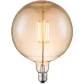 Home Sweet Home Edison Vintage LED filament lichtbron Carbon - Amber - G180 Global - Retro LED lamp - 18/18/23cm - geschikt voor E27 fitting - Dimbaar - 4W 400lm 2700K - warm wit licht