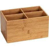 SmartaSaker Opbergbak Terra Met 4 Vakken Van Bamboe Natuurlijke Look 22x12x14cm