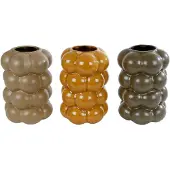 Coppens Vaas Bram L beige/amber/d. grijs a3 aardew 15x15x22cm