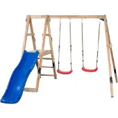 Swing King Swingking Schommel Ava Met Glijbaan Blauw 235x274x185cm