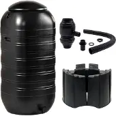 Nature Regenton - Muurmodel - 250l - Zwart Kunststof Set - 50x50x121cm