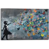 Praxis Schilderij Butterfly Breeze Deco Panel 90x60 Cm Hout Bont