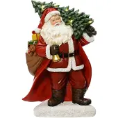 Lumineo Kerstfiguur Kerstman Cadeauzak Met Verlichting 25 X 12 X 38,5 Cm
