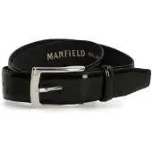 Manfield Zwarte lakleren riem | Maat 095