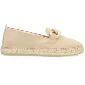 Manfield Beige suède espadrilles met chain | Maat 41