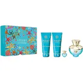 Versace Dylan Turquoise pour Femme Giftset - 100 ml eau de toilette spray + 5 ml eau de toilette tasspray + 100 ml showergel + 100 ml bodygel - cadeauset voor dames