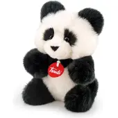 Trudi Fluffy Knuffel Panda 19 cm - Hoge kwaliteit pluche knuffel - Knuffeldier voor jongens en meisjes - Zwart Wit - 17x19x13 cm maat S