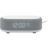 Karlsson - Wekker Vogue met telefoonlader en Bluetooth Grijs