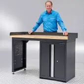 Datona Werkbank 150 cm 1 kastje met deuren eiken - Zwart