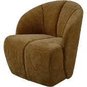 Woood Mojo Draaifauteuil - Ribstof - Honing Geel - 75x68x77