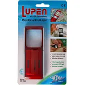 Wedo Rechthoekige Loep - LED-Verlichting 3x Vergroting - Rood