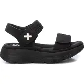 Xti Dames Sandalen 143986 zwart (38), 3 tot 5 cm, Klittenband, Casual 14398605-NEGRO