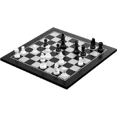 Philos Schaak/Dam Set - Houten speelbord 40 mm velden - Vanaf 6 jaar