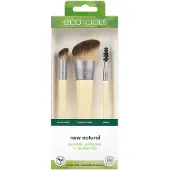 Ecotools Nieuwe natuurlijke Conceal Enhance & Sculpt Trio make-upborstels voor foundation Concealer en wenkbrauwen Dichte synthetische borstelharen v
