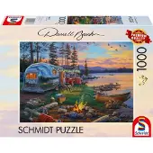 Schmidt - Legpuzzel - Idyllische camping aan het meer - Darrell Bush - 1000 stukjes - Volwassenen - vanaf 12 jaar