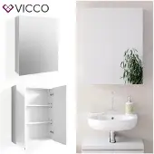 Vicco Fredd Badkamerspiegelkast – 60 x 77 cm Wit Hoogglans