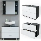 Vicco Ilias Wastafelonderkast – 80 x 60.8 cm Antraciet/wit