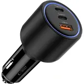 Tech-Protect CC08 3 Poort USB-C En USB-A Autolader 130 Watt