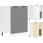 VCM Fasola keuken onderkast 60 cm 2 deuren antracietgrijs, wit.