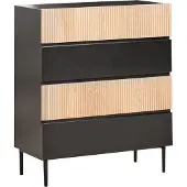 Beliani BLYTHE- Ladekast 4 lades - Zwart/Bruin - MDF