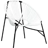 vidaXL Tuinstoel Egg poly rattan zwart wit