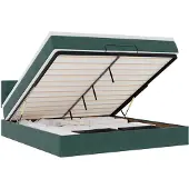 vidaXL Ottoman bed met matras 160x200cm fluweel donkergroen