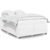 vidaXL Bedframe zonder matras 137x190 cm kunstleer wit