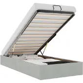 vidaXL Bedframe zonder matras 100x200 cm fluweel lichtgrijs