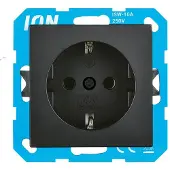 ION Industries Wandcontactdoos | RA met Aanraakbeveiliging V1/J1 Mat Zwart