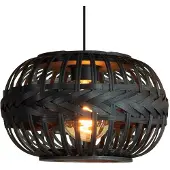 Eglo Zwart hanglamp Towcester Ø 38cm - hout